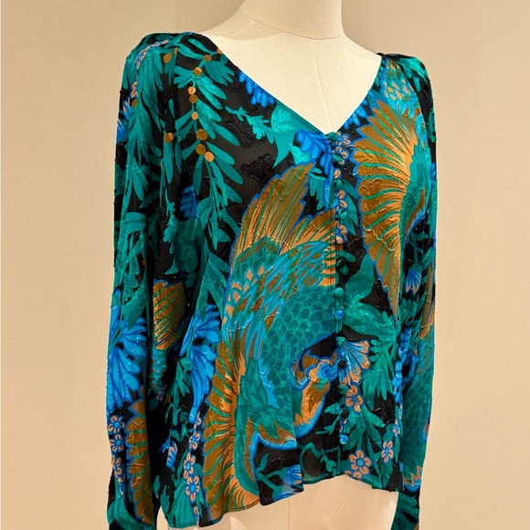 Sezane Erica Blouse Tropical Print Size 36 - Picture 3 of 9